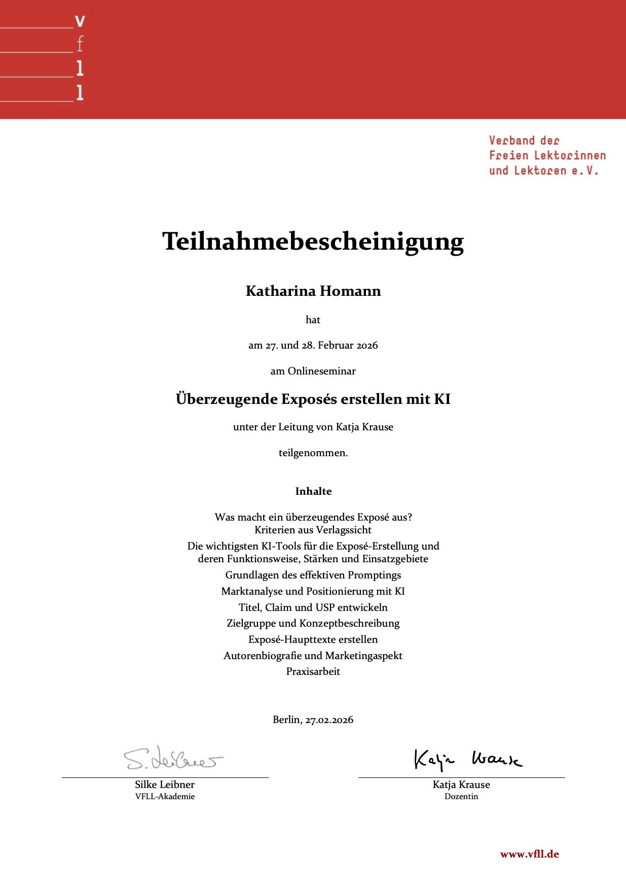 Zertifikat Korrekturlesen