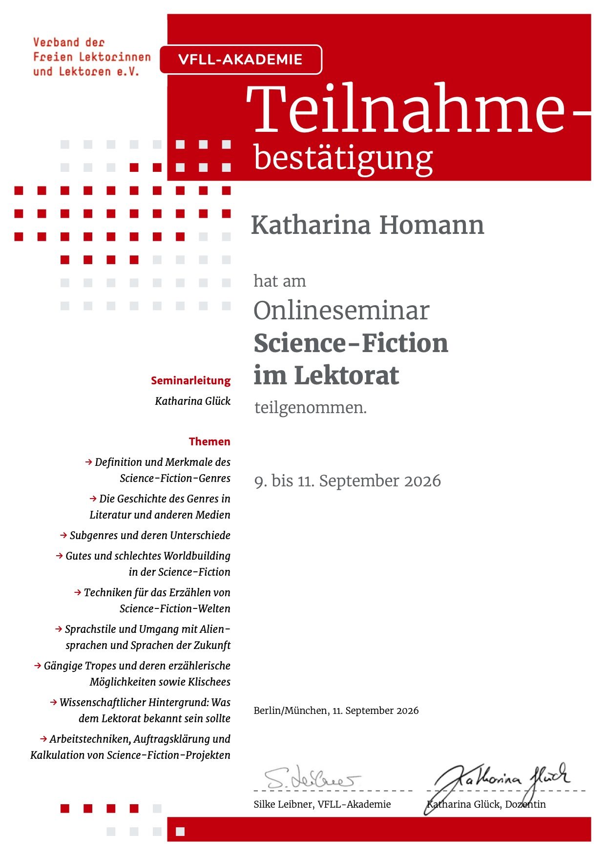 Zertifikat Korrekturlesen